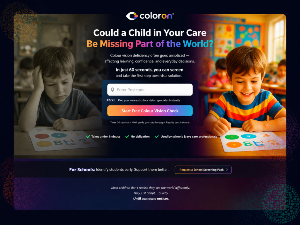 Colour vision deficiency.