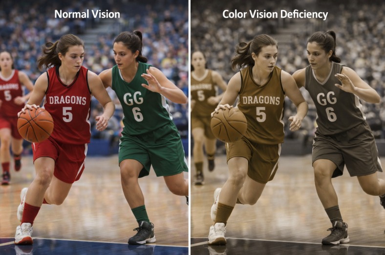 women's basketball - colour deficiency